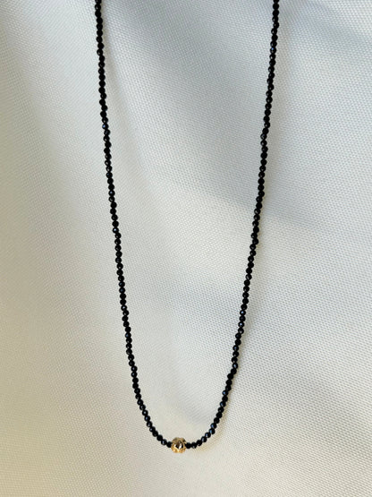 Baby Gem Necklace in Black Spinel